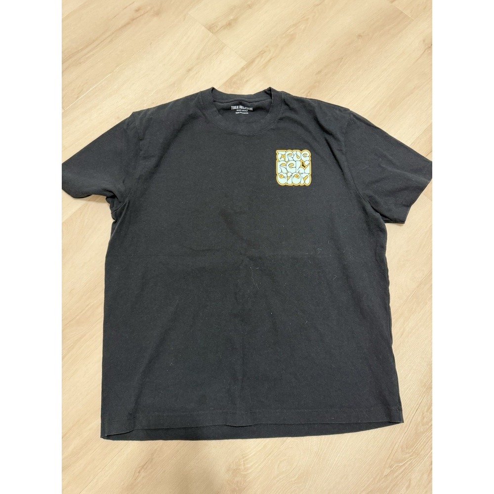 True Religion Black Double Sided Graphic T Shirt 2002 World Tour Men's Size 2XL